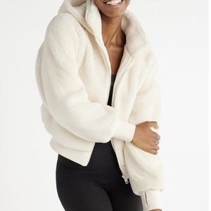 Love & Sports Women’s Faux Sherpa Jacket with Hood